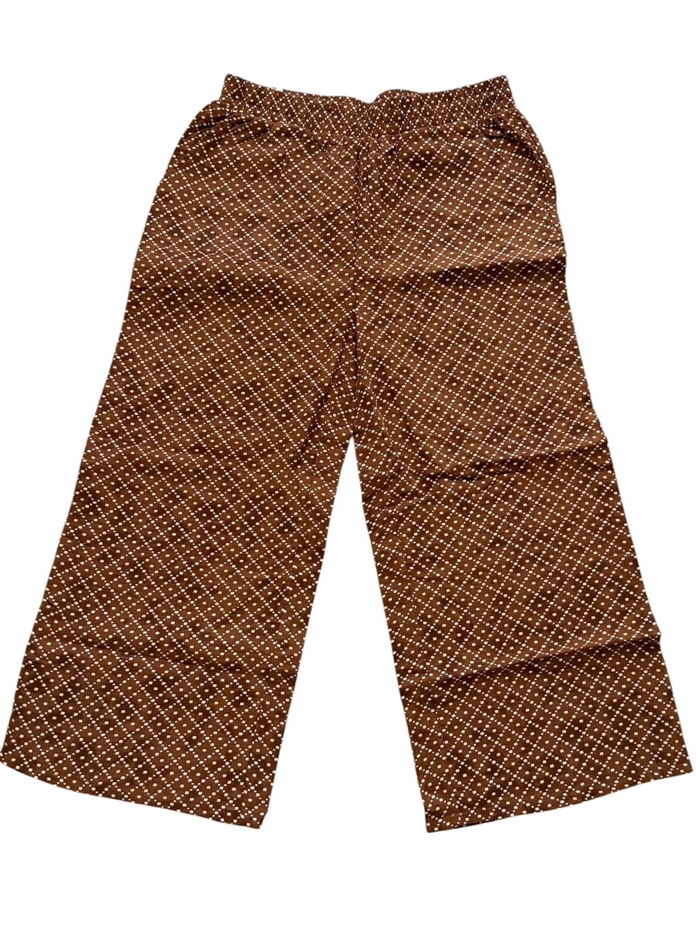 Hurley Women's Chocolate Patterned Wide-Leg Pants 100% Cotton Large - Picture 2 of 10